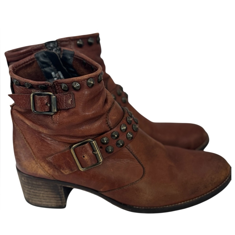 Paul Green Munchen Women’s US 6.5 Cowboy Western Style Brown Leather Ankle Boots